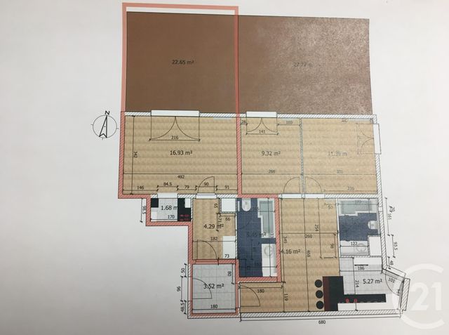 Appartement F1 à louer - 1 pièce - 28.35 m2 - GAILLARD - 74 - RHONE-ALPES - Century 21 Adl Genevois